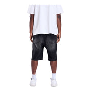 Men's Crysp Denim Diamond Shorts Black CRY-SUM26-017-BLK