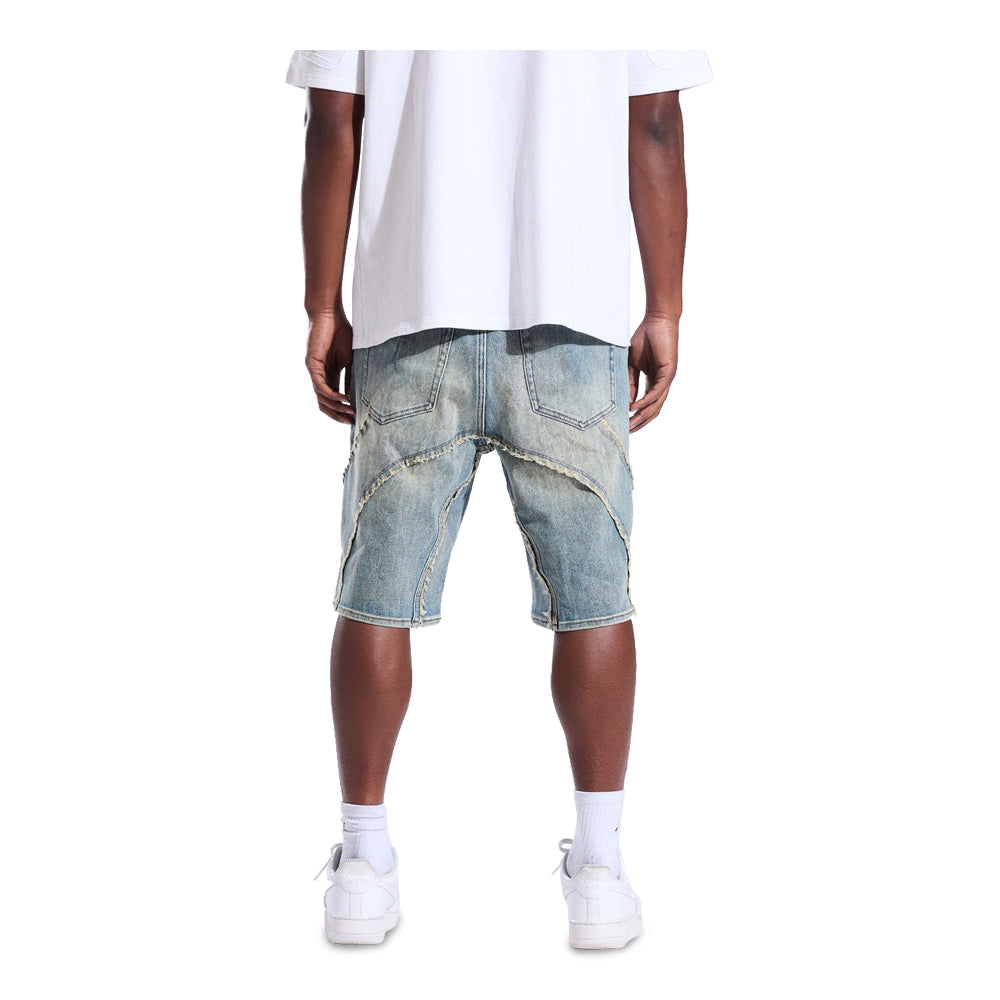 Men's Crysp Denim Rigged Shorts Blue CRY-SUM26-015-BLUE
