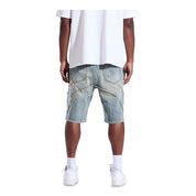 Men's Crysp Denim Rigged Shorts Blue CRY-SUM26-015-BLUE