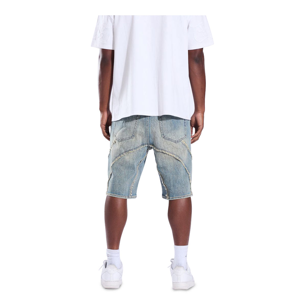 Men's Crysp Denim Rigged Shorts Blue CRY-SUM26-015-BLUE