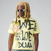 Men's Duaa Luv T-Shirt Yellow Luv-grey