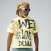 Men's Duaa Luv T-Shirt Yellow Luv-grey