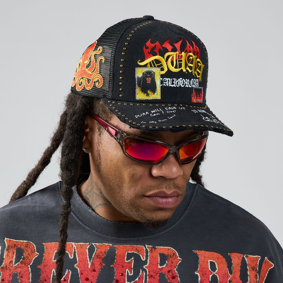 Men's Duaa Stone Hat Black Stonehat-Blk