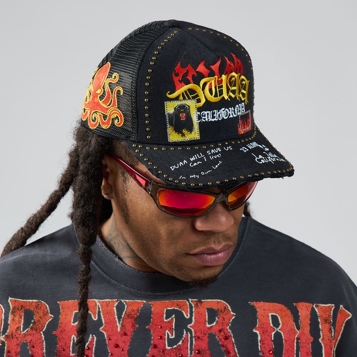 Men's Duaa Stone Hat Black Stonehat-Blk