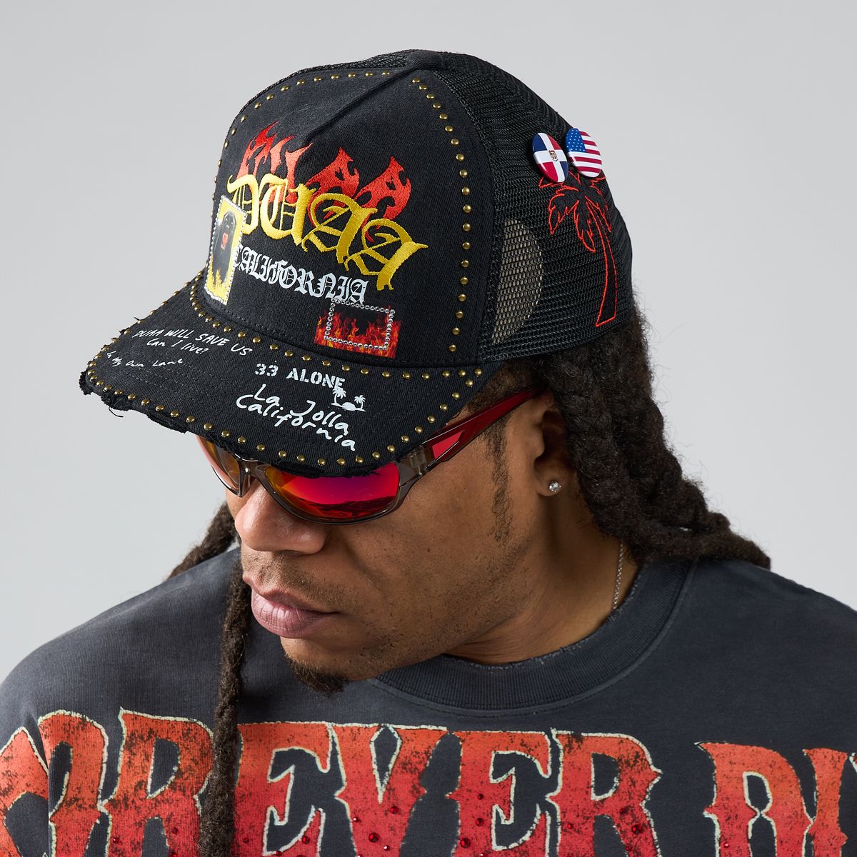 Men's Duaa Stone Hat Black Stonehat-Blk
