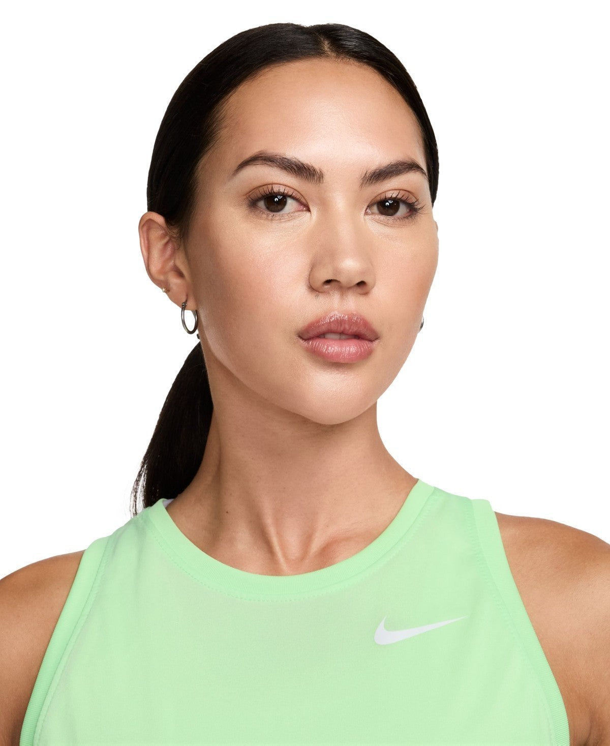 Women's Nike Dri-FIT Tank Top Light Green Pullover Relaxed Fit Active FTS504
