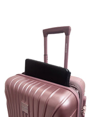 2pc Pierre Cardin Large Hard-Shell Suitcase & Cabin Set Luggage Tag Rose