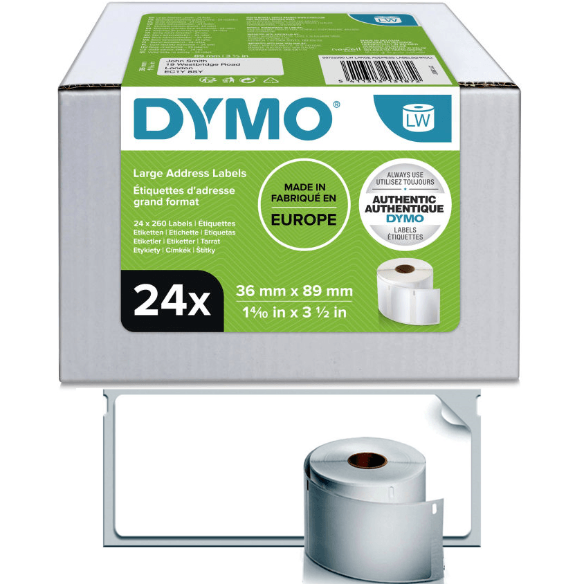 24 Rolls Dymo Shipping Address Large Labels 36x89mm Bulk