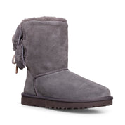 UGG Classic Double Bow Short Charcoal Boots - Women's