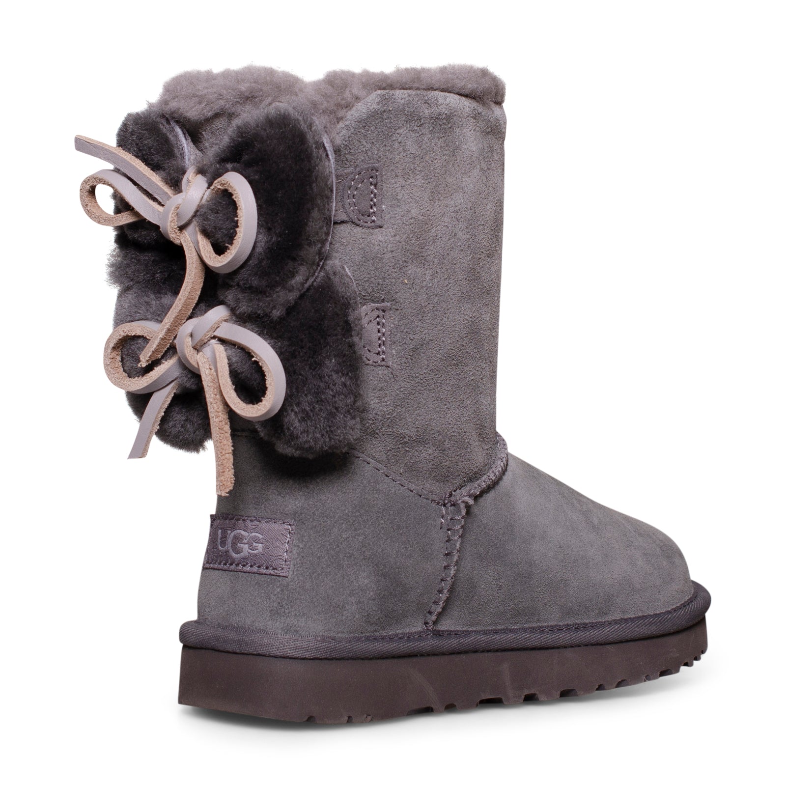 UGG Classic Double Bow Short Charcoal Boots - Women's