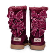 UGG Bailey Bow Crushed Velvet Wild Grape Boots - Women's