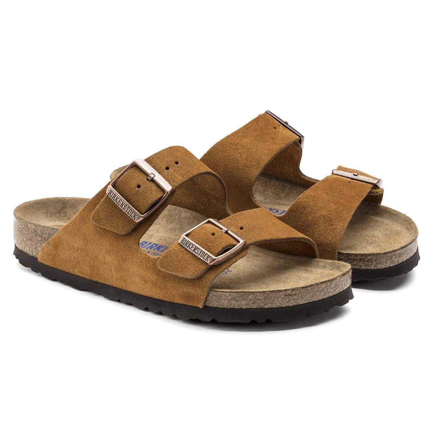 Unisex Arizona Soft Footbed Sandal In Mink Suede