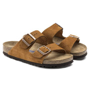 Unisex Arizona Soft Footbed Sandal In Mink Suede
