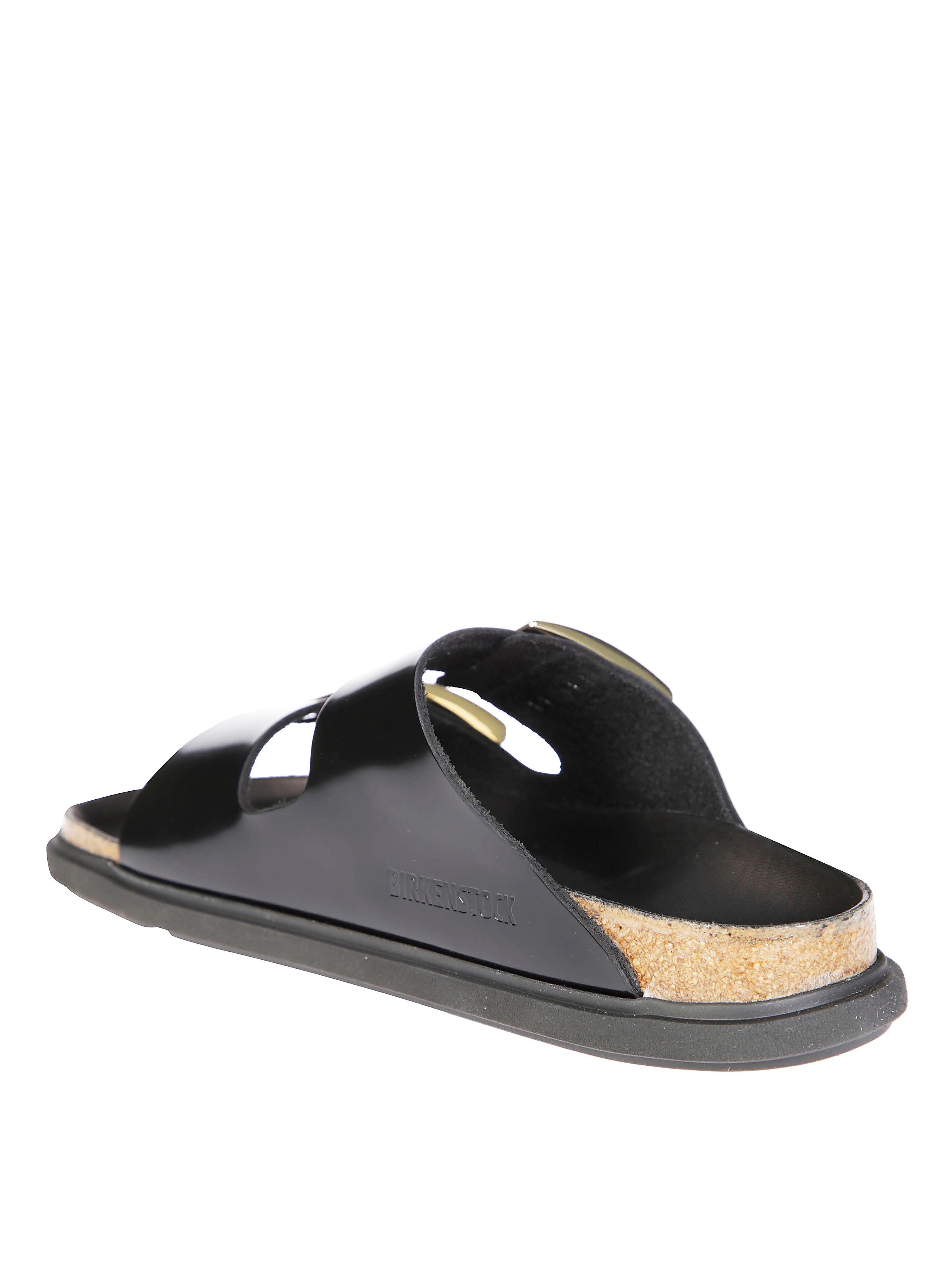 Dual-Strap Black Slide Sandal