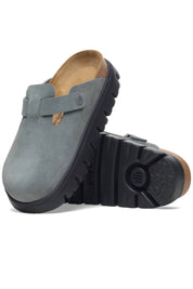 Women's Boston Chunky Platform Narrow Clogs In Basalt Grey Black