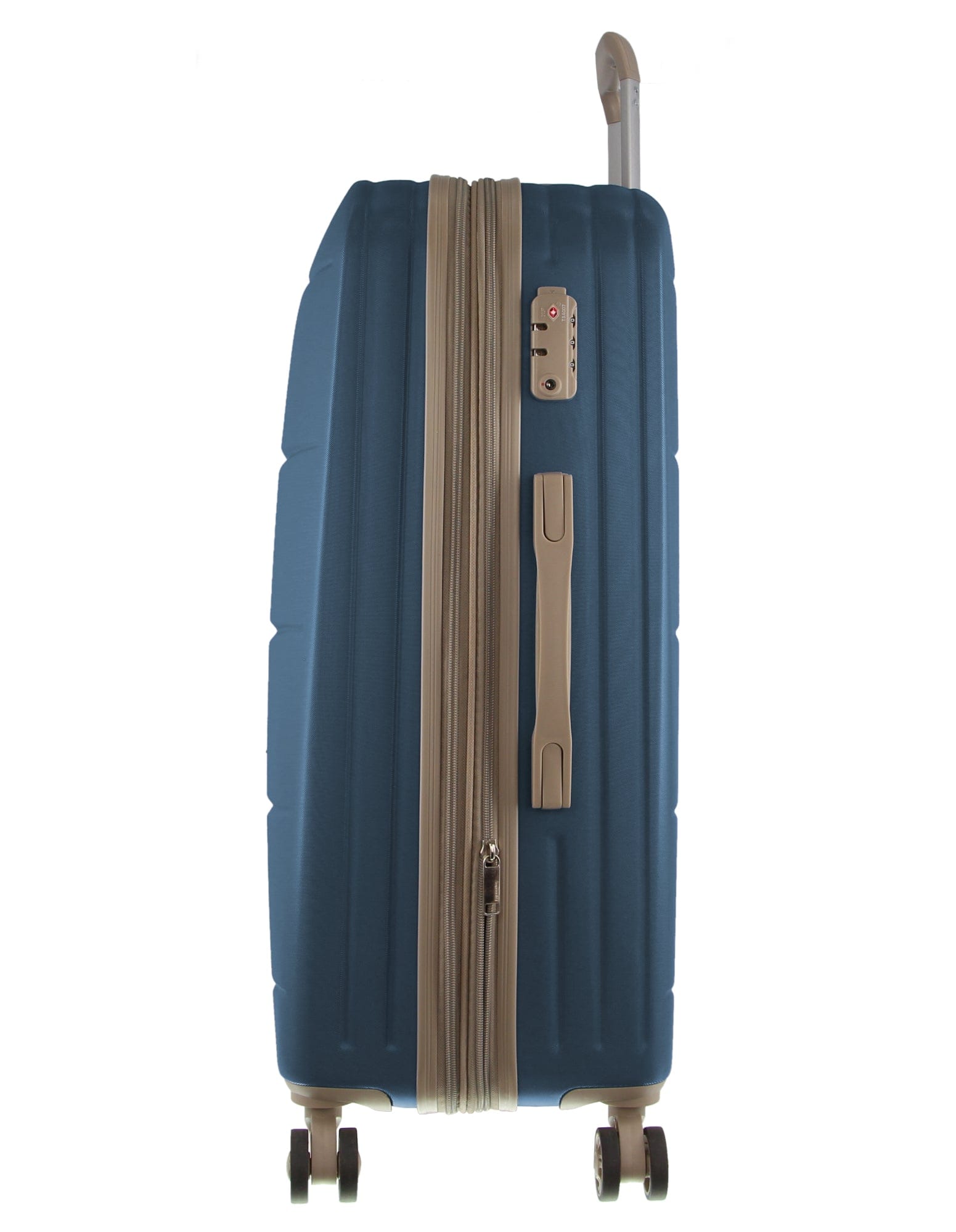 2pc Pierre Cardin Large Hard & Cabin Travel Luggage Set w/ Name Tag Blue