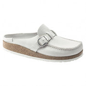 Women's Buckley Clog Shoes In Natural Leather White