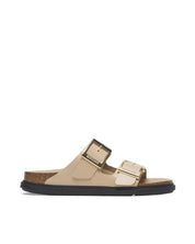 Anatomically Shaped Slip-On Sandals with Lacquered Straps