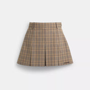 Coach Outlet Pleated Plaid Skirt In Recycled Polyester