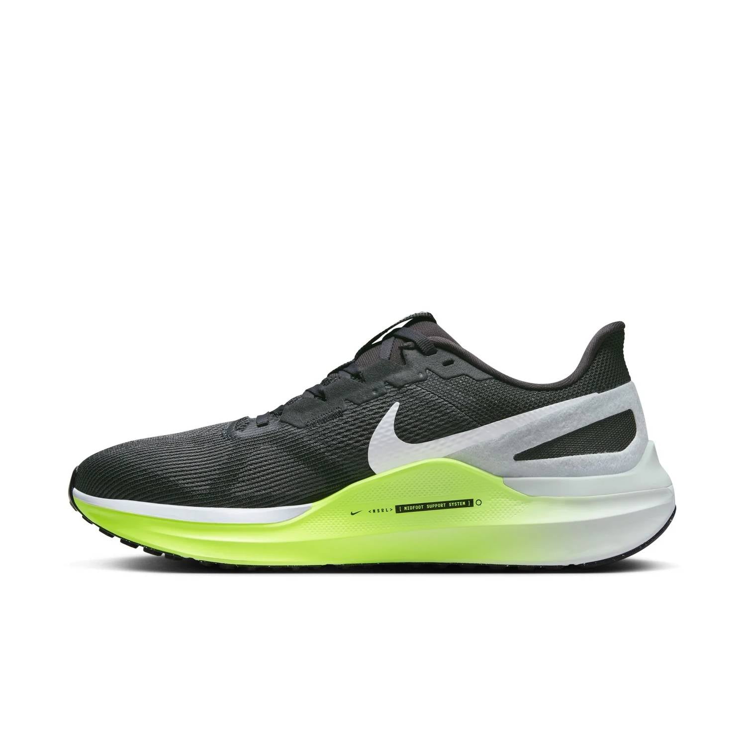 Men's Structure 25 Road Running Shoes In Anthracite & Volt