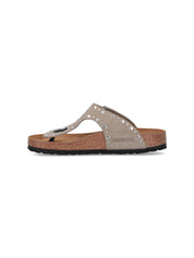 Two-Strap Beige Sandals With Adjustable Buckles