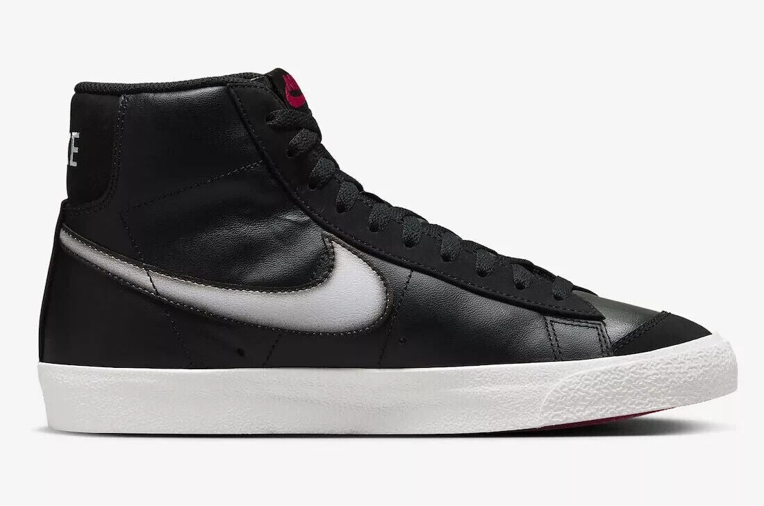 Men's Nike Blazer Mid '77 Vintage FD6924-001 Sneakers Black Leather Lace Up TF757 (Black,11.5)