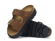 Women's Papillio Arizona Chunky Suede Leather Sandals In Dark Tea