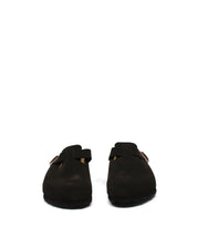 Unisex Suede Soft Footbed Narrow Clogs In Mocha