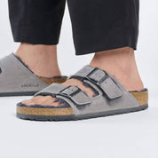 Women's Arizona Shearling Narrow Sandal In Iron