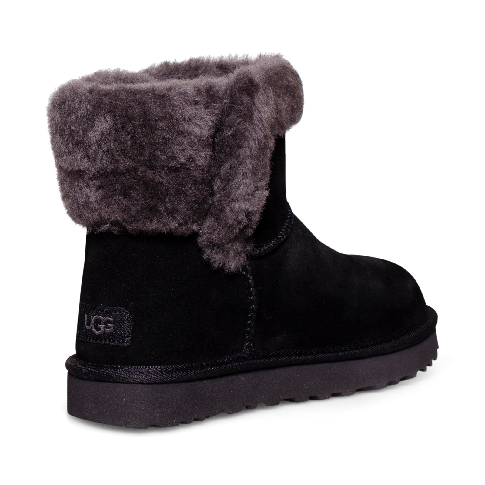 UGG Saniya Shearling Mini Black Boots - Women's