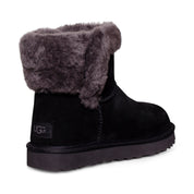 UGG Saniya Shearling Mini Black Boots - Women's