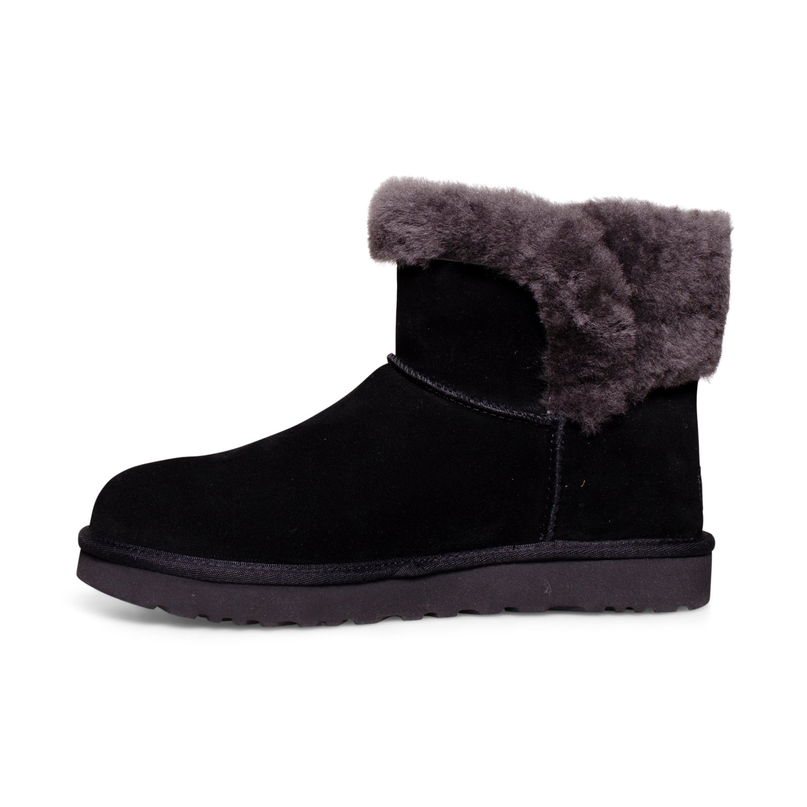 UGG Saniya Shearling Mini Black Boots - Women's
