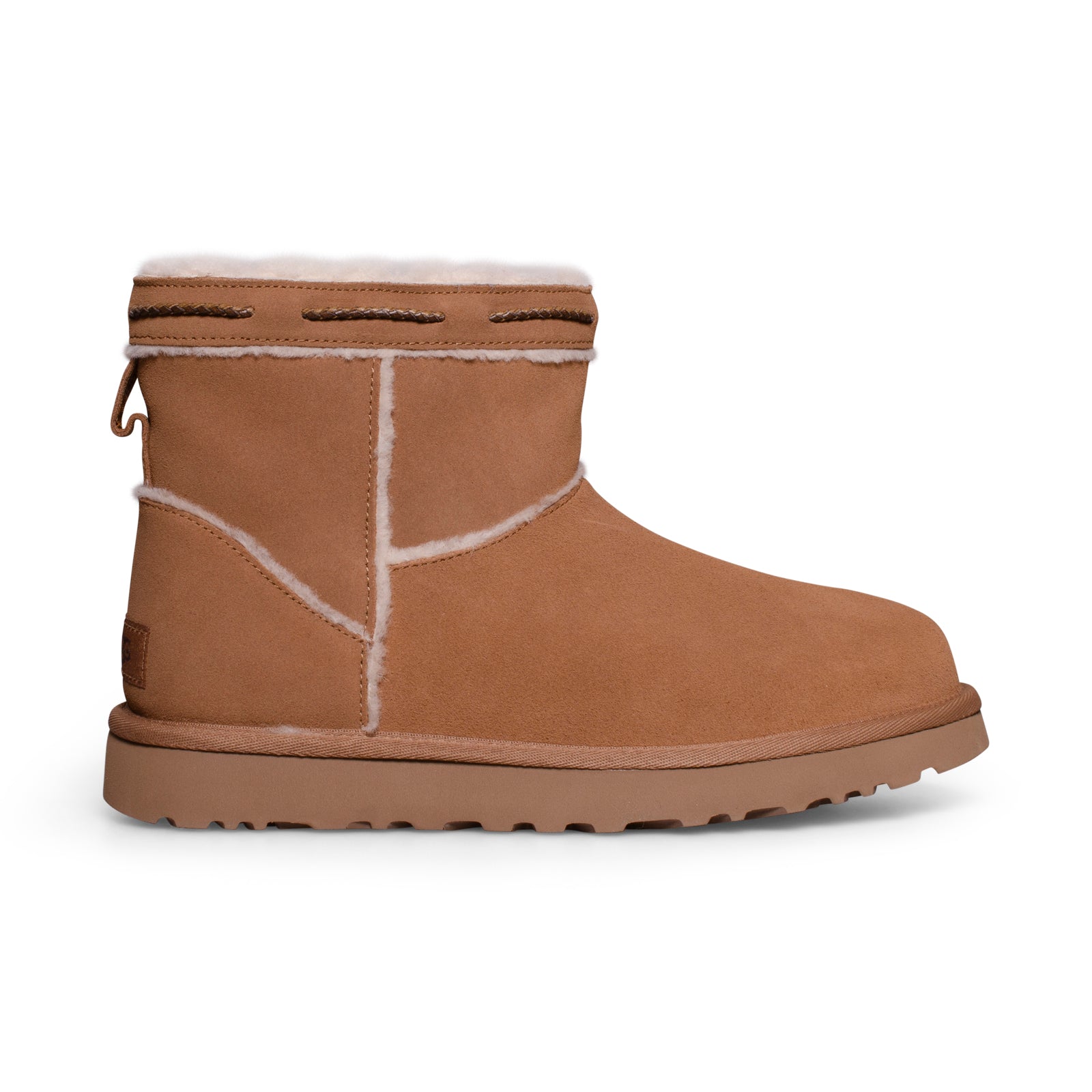 UGG Classic Mini Shearling Braid Chestnut Boots - Women's