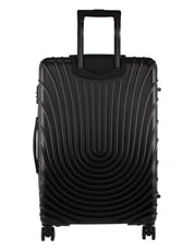 2pc Pierre Cardin Large Hard-Shell Suitcase & Cabin Set Luggage Tag Black