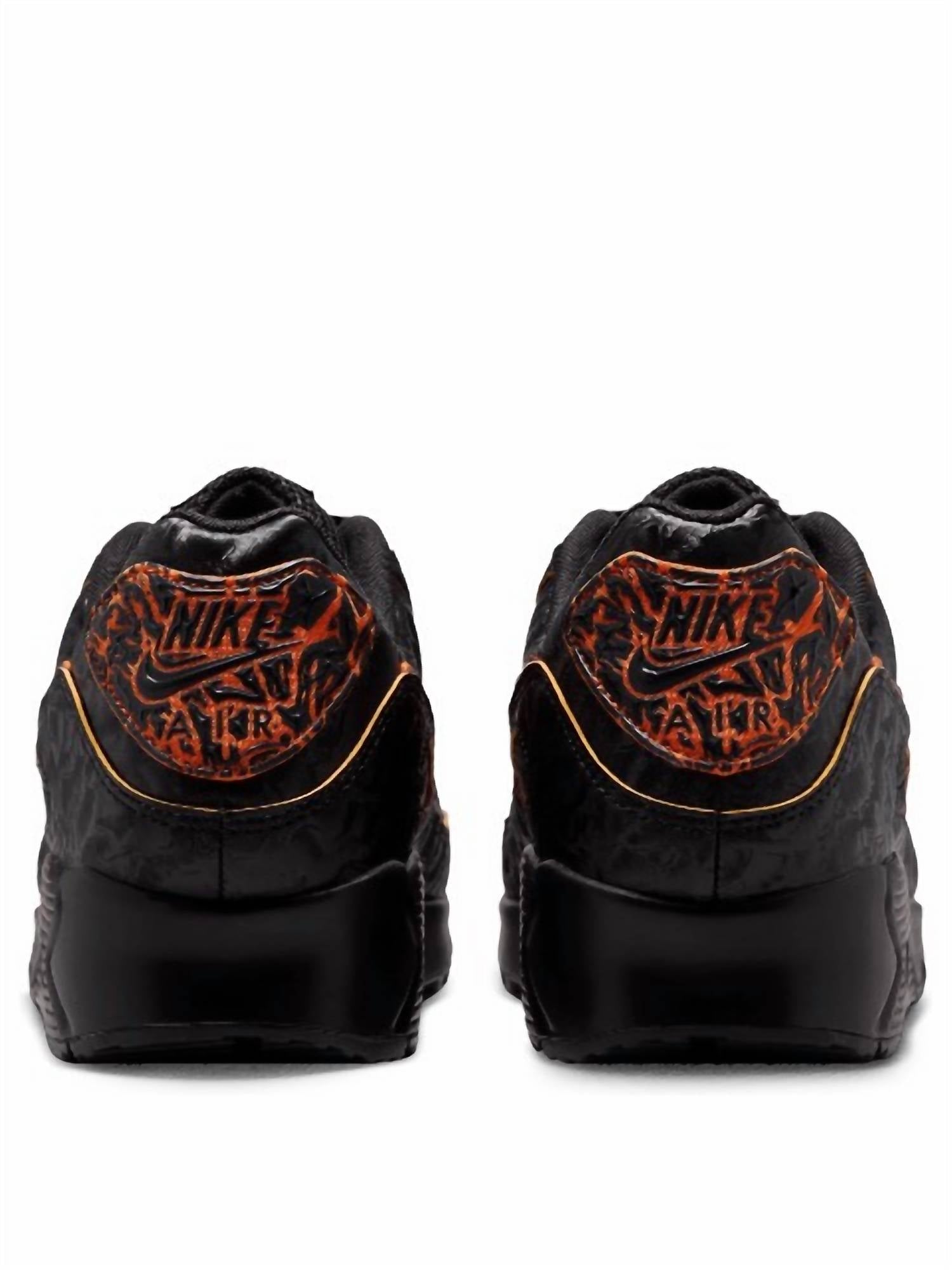 Men's Air Max 90 Lava Shoes In Black/black Magma Orange Laser Orange