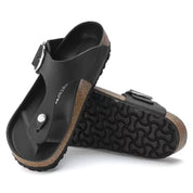 Women's Gizeh Big Buckle Oiled Leather Sandal In Black