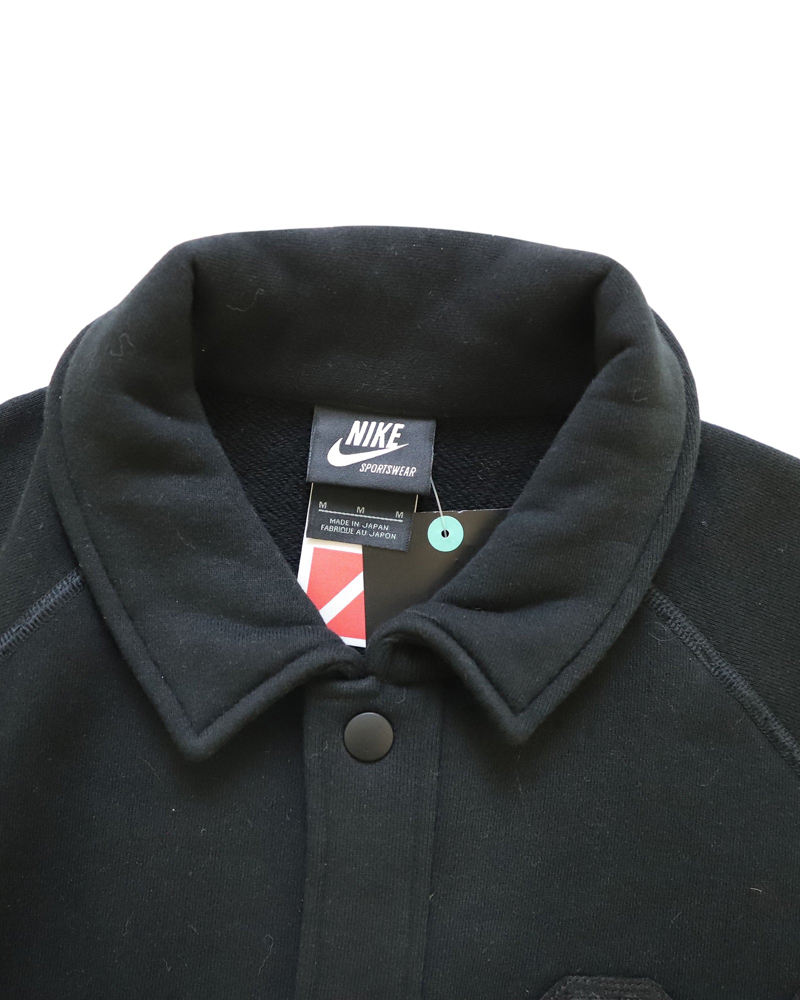 Nike Button Front Jacket in Black Cotton