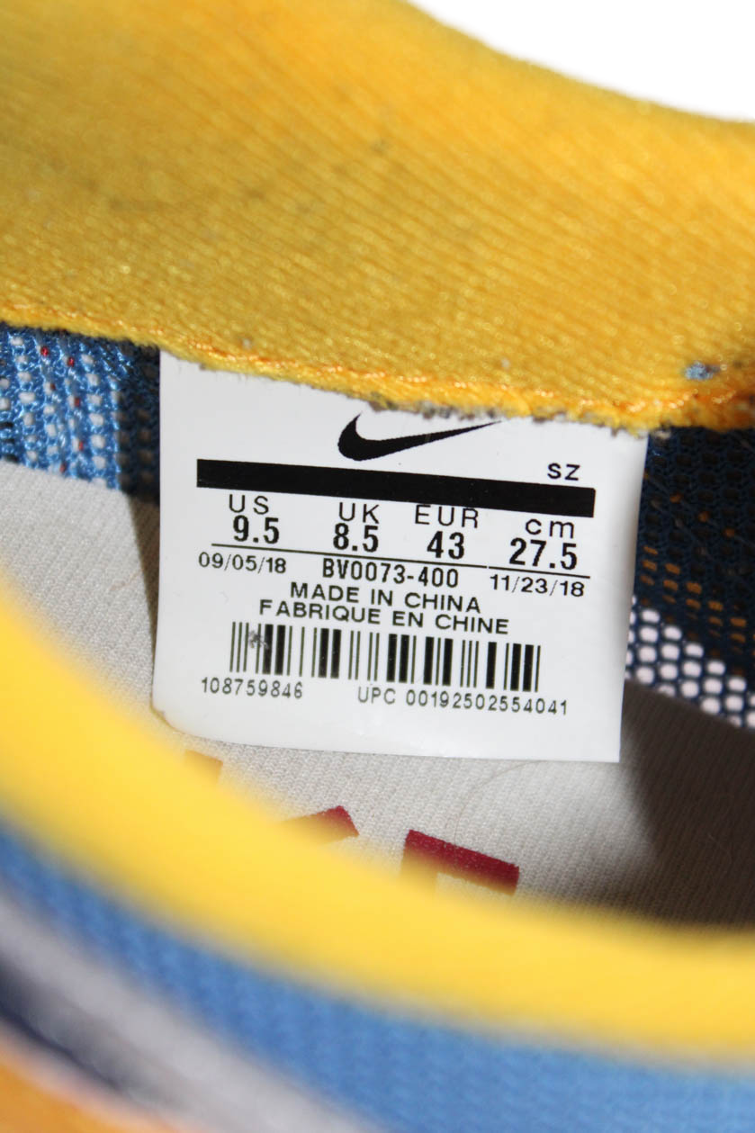 Nike Sacai Mens Low Top Lace Up LD Waffle Sneakers Varsity Blue Yellow