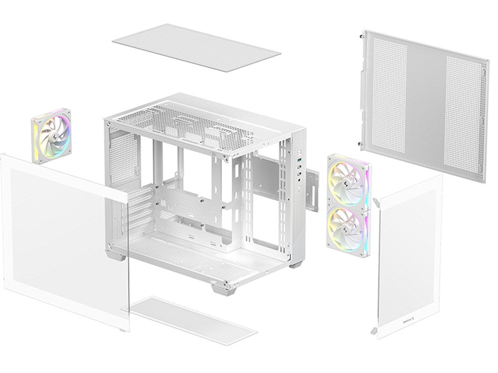DeepCool CG330 3F WH Micro-ATX Case - White