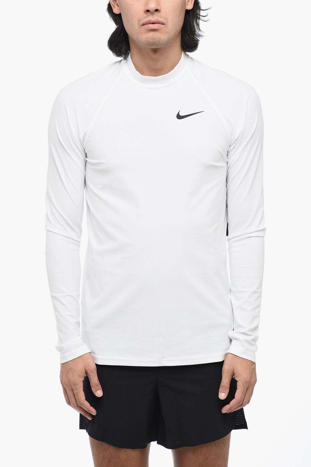 SWIM Long-Sleeve Solid-Color Dri-Fit T-Shirt with Contrast Logo