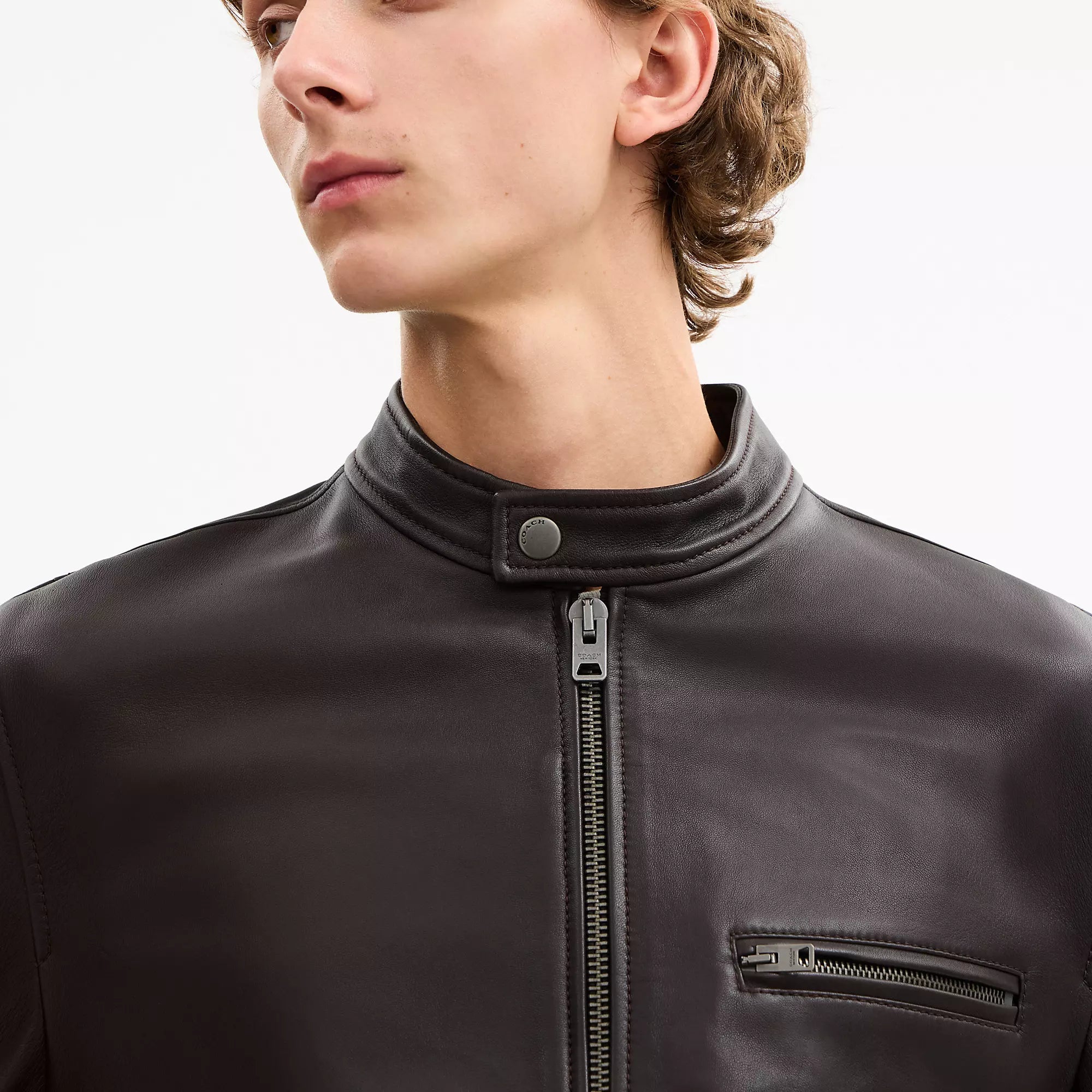 Coach Outlet Leather Racer Jacket