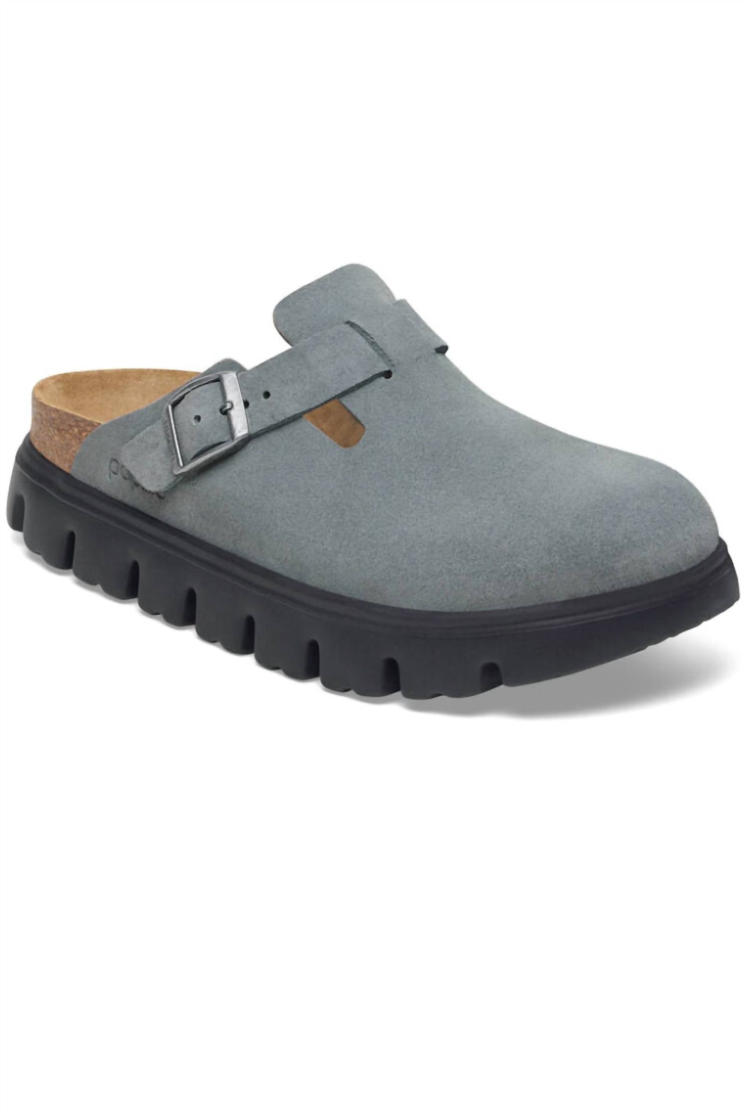 Women's Boston Chunky Platform Narrow Clogs In Basalt Grey Black