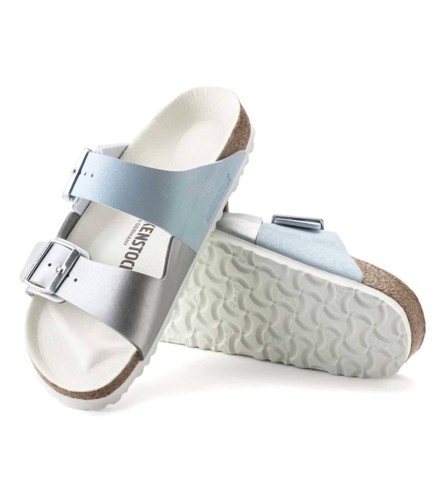 Women's Arizona Split Sandals In Light Blue/ Silver