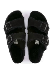 Unisex Arizona Shearling Suede Sandals In Black