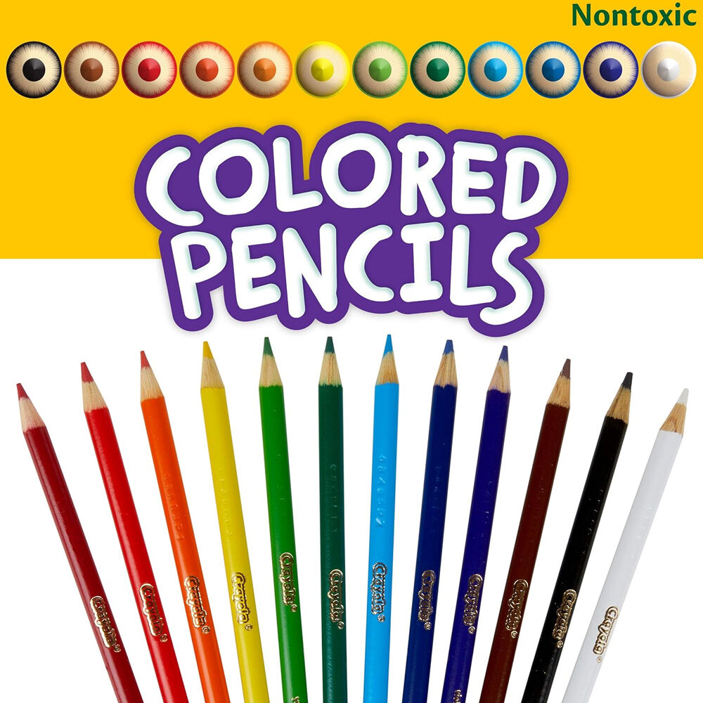 12pc Crayola Full Size Triangular Coloured Pencils 3+