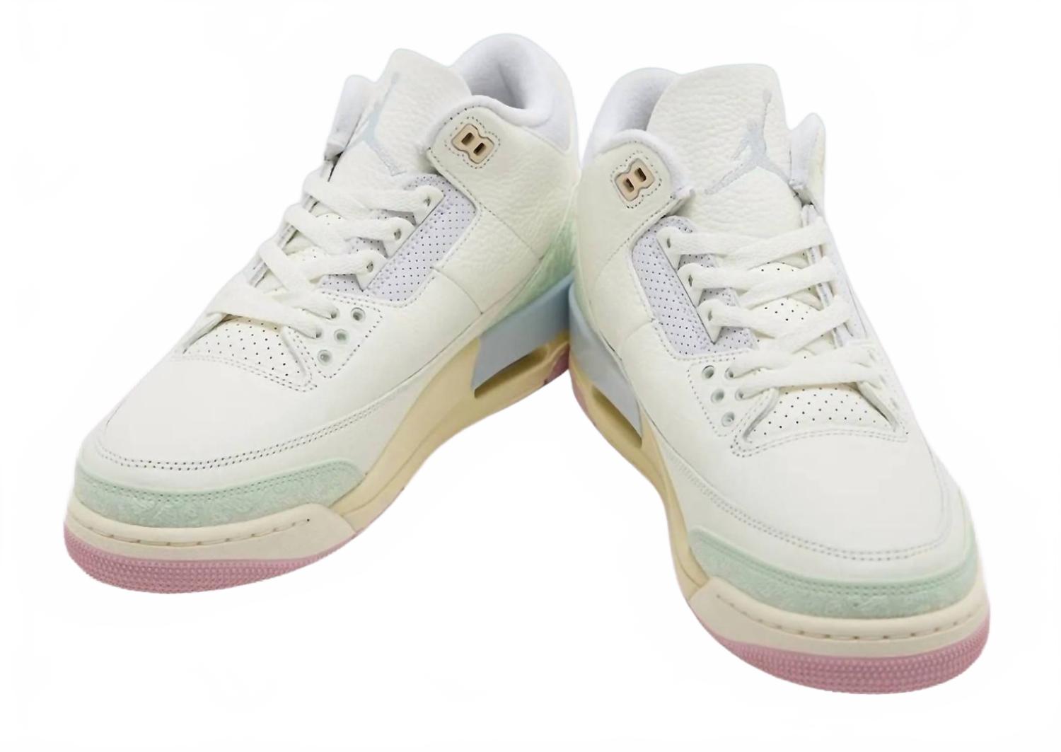 Air Jordan Retro 3 "spring Is In The Air" Sneakers In Sail/jade Aura/aura/iced Carmine/muslin/iris Whisper