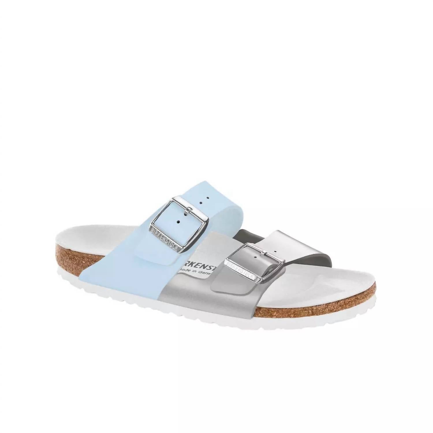 Women's Arizona Split Sandals In Light Blue/ Silver