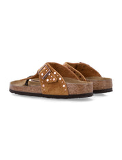Gizeh Rivet Suede Infradito Sandals