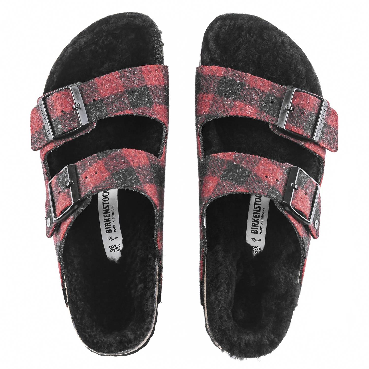 Men's Arizona Rivet Flip-Flops In Plaid Red