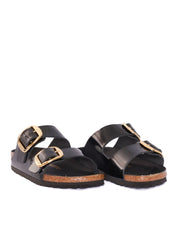 Black Arizona Natural Leather Slide Sandal